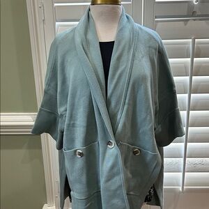 Women’s Marla Wynne Button-Front Shawl Cardigan in Seafoam Green